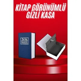 Kitap Görünümlü Gizli Kasa Büyük Boy Anahtarlı Kilitli Para Kasası