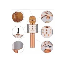 Karaoke Mikrofon Bluetooth Bağlantılı Aux Girişli Uzun Pil Ömrü Yüksek Ses Kaliteli