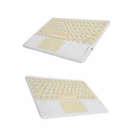 Touchpad Tüm Cihazlara Uyumlu Bluetooth Klavye Touchpad Slim Kablosuz Wifi Q Klavye