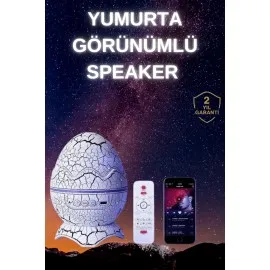Yumurta Şeklinde Su Dalgalı Bluetooth Speaker Lamba Renkli Şarjlı