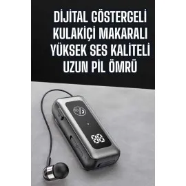 Kablolu Makaralı Bluetooth Kulaklık Uzun Pil Ömrü Dijital Göstergeli