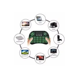 Işıklı Kablosuz Mini Klavye Ve Dokunmatik Mouse Seti Türkçe Kablosuz