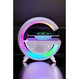 Bluetooth Hoparlör Dijital Göstergeli Wireless Şarj RGB Işıklı