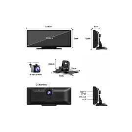 Android ve İOS Uyumlu Ön Arka Çift Kameralı Araç Ekranı Dokunmatik CarPlay