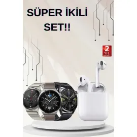 Akıllı Saat Ve Kulaklık Seti Dokunmatik Ekran 5.0 Bluetooth Bağlantılı Sesli Görüşme