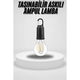 Taşınabilir Askılı Ampul Kamp Lambası Askılı Type-C Şarjlı Bahçe Lambası