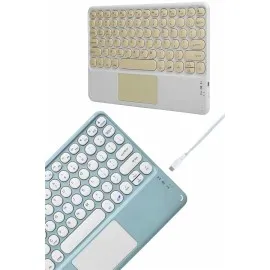 Bluetooth Touchpad Klavye Ultra İnce Taşınabilir Q Klavye