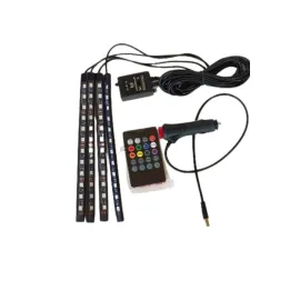 Araç İçi Ayak Altı Led 12 Led Işık Sese Müziğe Duyarlı RGB Işıklı Aydınlatma Seti