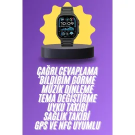 Ultra 3 Kordonlu Amoled Ekran Akıllı Saat Çok Fonksiyonlu Uyku ve Sağlık Takibi