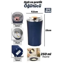 Dayanıklı Paslanmaz Çelik Kolay Kullanım Kahve Ve Baharat Öğütücü