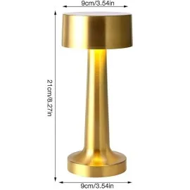 Altın Rengi Masa Ve Gece Lambası Dokunmatik Şarjlı Masa Lambası