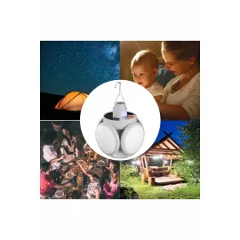 Katlanabilir Askılı Kamp Lambası 5 Kanatlı Pratik Güneş Enerjili