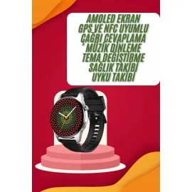 Yuvarlak Kasa 46Mm Akıllı Saat Android Ve Ios Uyumlu Uyku Ve Sağlık Takibi