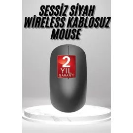 Siyah Kablosuz Mouse Wireless Mouse Minimal Tasarım