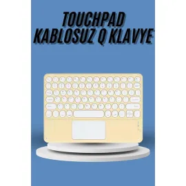 Touchpad Tüm Cihazlara Uyumlu Bluetooth Klavye Touchpad Slim Kablosuz Wifi Q Klavye