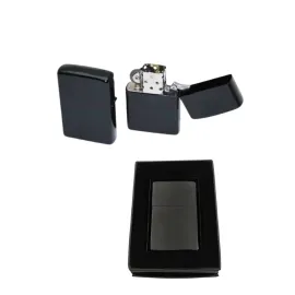 Çakmak Parlak Siyah Zippo Benzinli Çakmak Cep Boy Doldurulabilir
