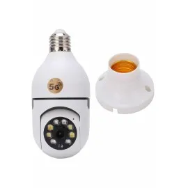 Gece Görüşlü Akıllı Dönebilen Ev Kamerası Ampül Kamera