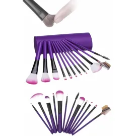 12 Parça Yumuşak Uçlu Makyaj Fırça Set-Göz ve Yüz Makyajı İçin Fırça Seti Profesyonel Makyaj Seti