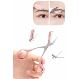 Kavisli Kaş Kirpik Düzeltici Bıyık Alma Taraklı Kaş Makası Yüz Bakım Seti Makas