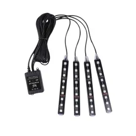 Araç Içi Aydınlatma Kumandalı 12 Led Ayak Altı Led Ambiyans Işığı Sese Duyarlı Kumandalı