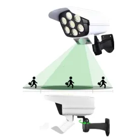 Solar Lamba Kamera Görünümlü Duvar Lambası Dönebilen Bahçe Aydınlatması