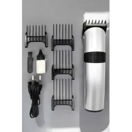 4 Taraklı Profesyonel Şarjlı Saç ve Sakal Kesme Tıraş Makinesi Seti