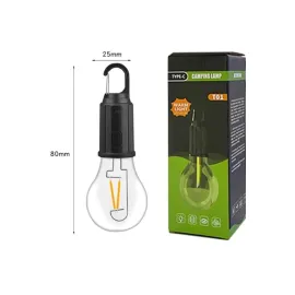 3 Farklı Mod LED'li Şarjlı Asma Kancalı Kamp Lambası Taşınabilir Ampul