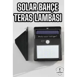 Güneş Enerjili Bahçe Lambası Solar Gece Aydınlatma Sensörlü Lamba
