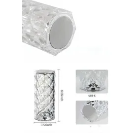 Yeni Nesil Modern Kristal Masa Ve Gece Lambası Dokunmatik Renk Değiştirebilen