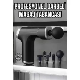 Masaj Tabancası 4 Başlıklı Kas Ve Vücut Ağrıları İçin Şarjlı Darbeli