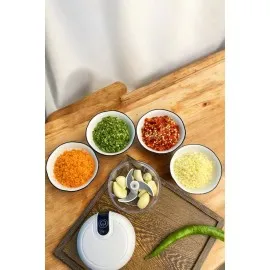 Şarjlı Mini El Rondosu Doğrayıcı Taşınabilir 250 ml Çelik Bıçaklı