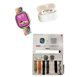 Akıllı Saat Ve Air Pro Kulaklık 7 Kordonlu Çok Fonksiyonlu İkili Set