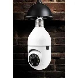 Wifi Kamera Duylu Ampul Görünümlü 360 Derece Dönebilen Ev Kamerası