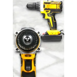 Metal Dişli 24W Akülü Matkap -Çift Bataryalı ve LED Çalışma Işığı ile Tam Set