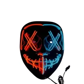 Hallowen Parti Maskesi Neon Led Işıklı Maske 3 Modlu Cadılar Bayramı Maskesi