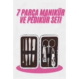 Deri Çanta Hediyeli 7 Parça Manikür-Pedikür Tırnak Bakım Seti