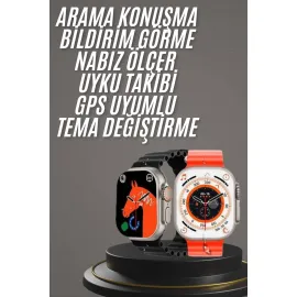 Yeni Model Akıllı Saat Ultra Smart Watch Gümüş Kasa 45Mm Titreşim