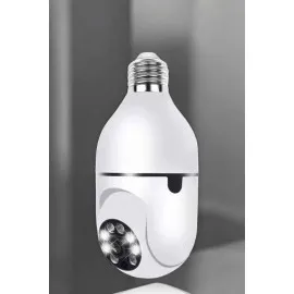 Ampul Görünümlü Güvenlik Kamerası Duylu Wifi Kamerası Dönebilen