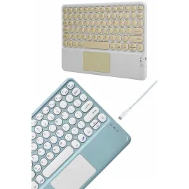 Bluetooth Touchpad Klavye Ultra İnce Taşınabilir Q Klavye