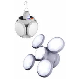 Kamp Lambası Güneş Enerjili Solar 5 Kanatlı Katlanır Lamba Karavan