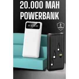Powerbank 20.000 Mah Dijital Göstergeli LCD Ekran Uzun Pil Ömrü