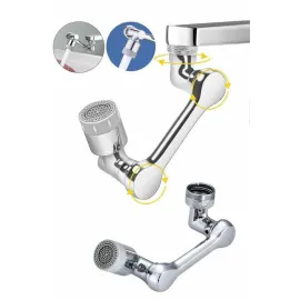 180 Derece Dönebilen Fonksiyonel Paslanmaz Çelik Robotik Kol Musluk Başlığı