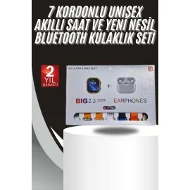 9 Ultra Akıllı Saat 49Mm 2Inç Ekran 7 Kordonlu Ve Bluetooth Kulaklık