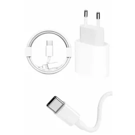 15/pro/pro Max 25W İos Uyumlu Hızlı Şarj Aleti Adaptörlü Beyaz