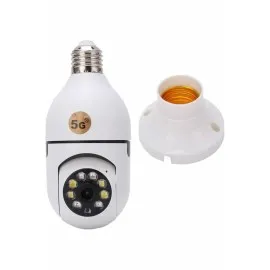Wifi Güvenlik Kamerası Çift Kameralı Ampule Takılabilir Sensörlü