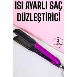 Saç Düzleştirici Isı Ayarlı Seramik Kaplama Döner Kablo Yıpranma Karşıtı