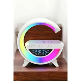 Bluetooth Hoparlör 15W Kablosuz Hızlı Şarj LED Gece Lambası