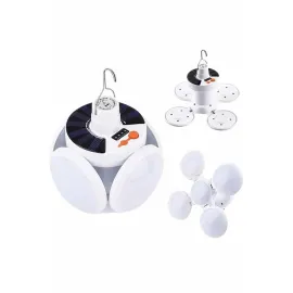 5 Kanatlı Bahçe Aydınlatma Led Askılı Solar Güneş Enerji Usb Sarjlı