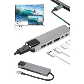 Usb Type-C Hub Dönüştürücü Çevirici Çoklayıcı Macbook Çevirici 8 Portlu