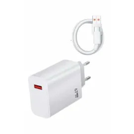 Beyaz Ultra Plus Hızlı Şarj Seti Şarj Adaptörü ve Kablosu 67W